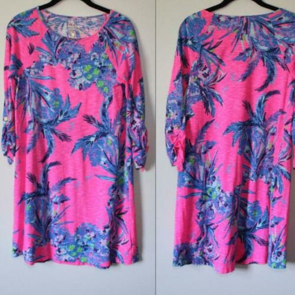 Lilly Pulitzer Surfcrest Swing Dress Pink Tropical Print Size Small H12912 - Picture 11 of 11